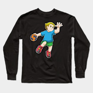 Boy at Jumping throw with Handball Long Sleeve T-Shirt